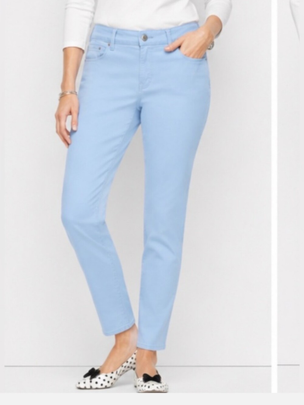 Talbots Slim Ankle Jeans Curvy Size 20W Light Blue Stretch Ankle Pants